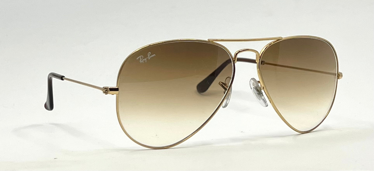 B&L Ray-Ban Large Metal Gold Aviator 58mm-w/New RB Gradient Lenses
