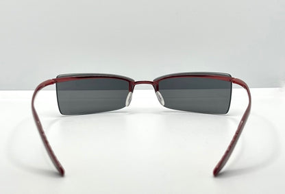 Silhouette 8596 40 6128 Vintage Sunglasses-Red Rimless Wrap Shield-Deadstock