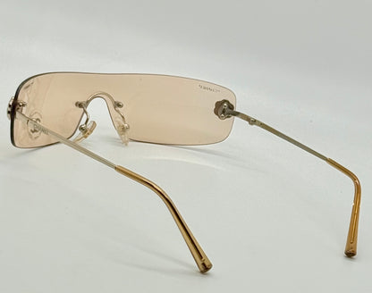 Chanel 4086 C.124|60 Silver Shield Rimless Sunglasses – Vintage Deadstock – Made In Italy