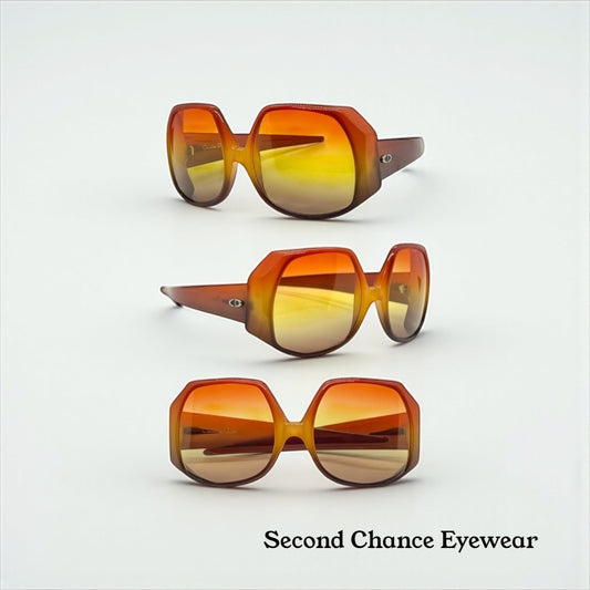 Christian Dior DO4 1970s Oversized Sunglasses w/New Tri-Gradient Tinted Lenses