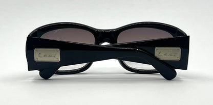 Lazi iTV 3 Vintage Sunglasses-Black Acetate w/ Silver Logo-Y2K Deadstock Italy