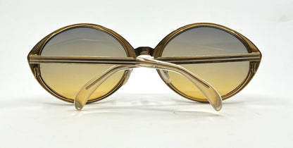 Italian Avant-Garde Round Gold Sunglasses-Vintage Deadstock w/ Second Chance Customs Gradient Lenses