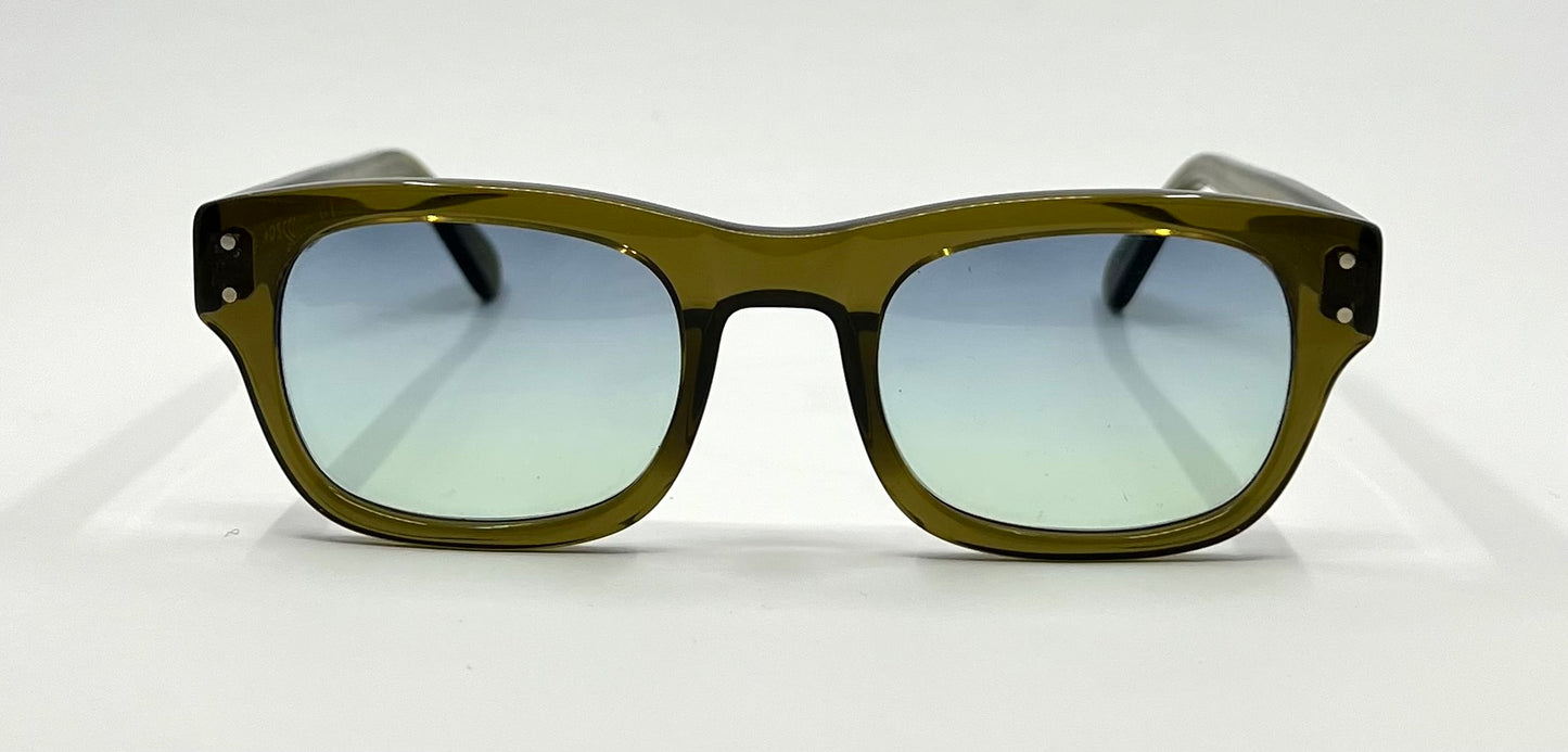 MOSCOT NEBB Sunglasses Olive Green w/New Gradient Custom Tinted Lenses-Full Kit