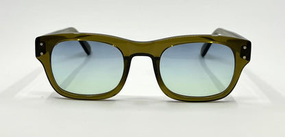 MOSCOT NEBB Sunglasses Olive Green w/New Gradient Custom Tinted Lenses-Full Kit