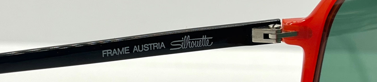 Silhouette Mod 1103 Vintage Sunglasses W|New Solid Green Custom Lenses-56Mm-Unworn