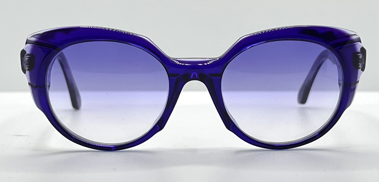 Struktur “Elixir”-Purple Clear Acetate Sunglasses W|New, Custom Lavender Gradient Lenses-New|Unworn-France