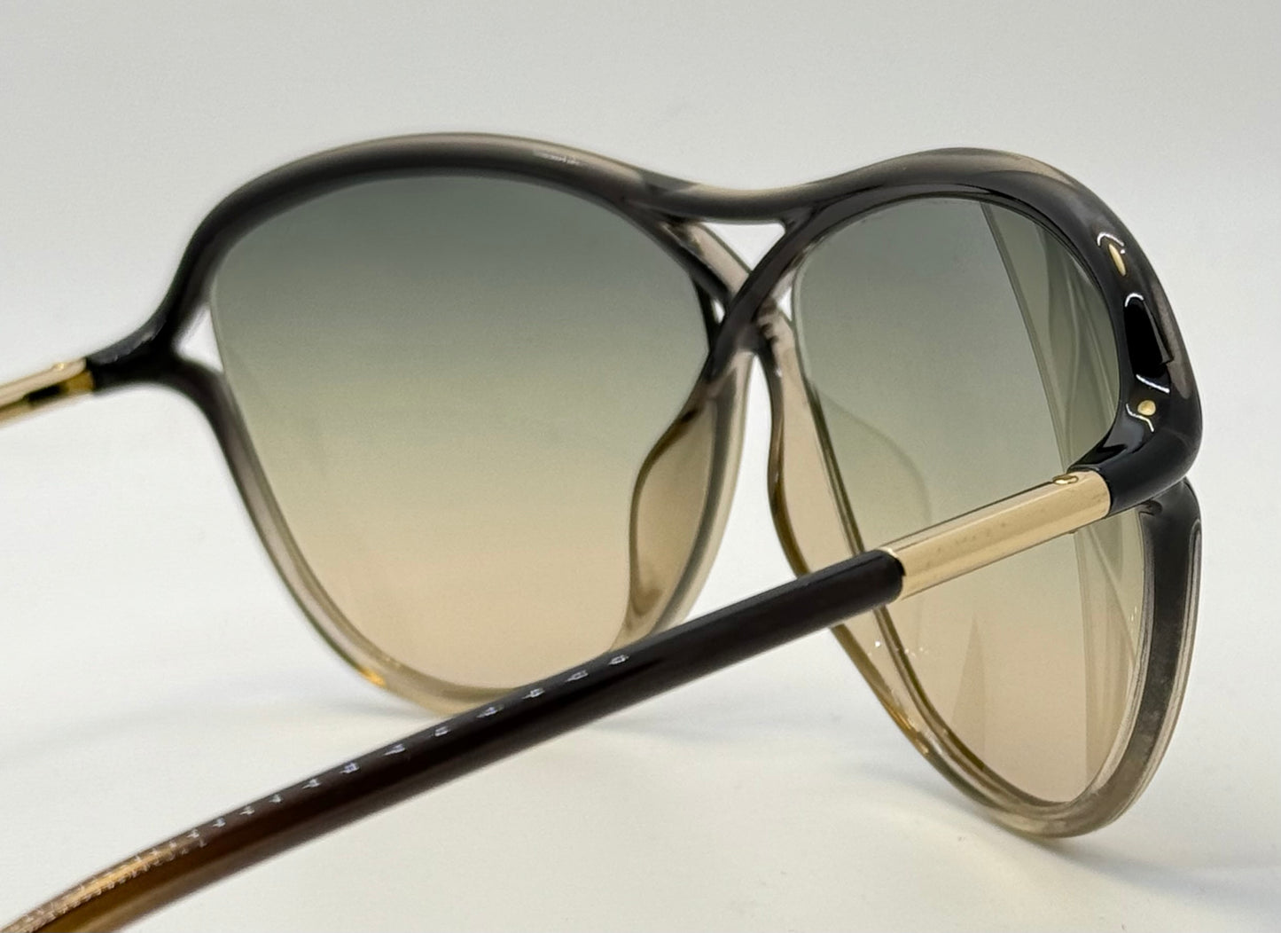 Tom Ford Tabitha Tf183 20B Green Aviator Sunglasses-Greenhoney Gradient Lenses-Full Kit