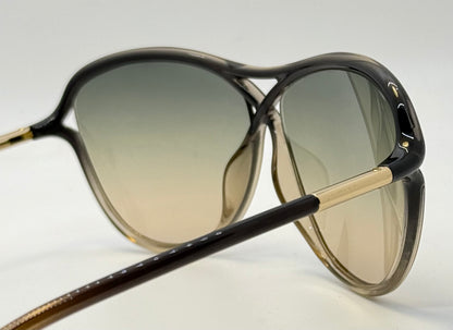 Tom Ford Tabitha Tf183 20B Green Aviator Sunglasses-Greenhoney Gradient Lenses-Full Kit