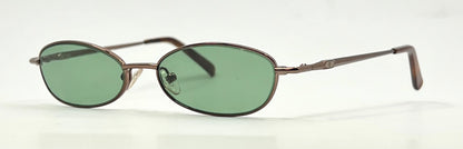 Valentino 5496 Oval Y2K Sunglasses Bronze-New Solid Green Custom Tinted Lenses