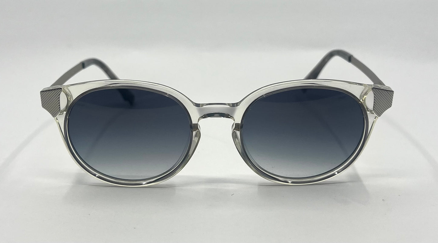 Coco and Breezy CB Inspire 103 Clear Round Sunglasses Grey Gradient Lenses 53-17