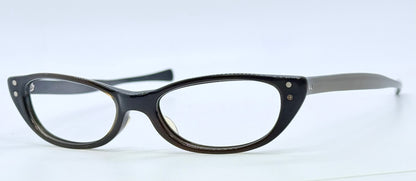 Vintage American Optical Cat-Eye Glasses-1950s|1960s Black & Brown Acetate Frame