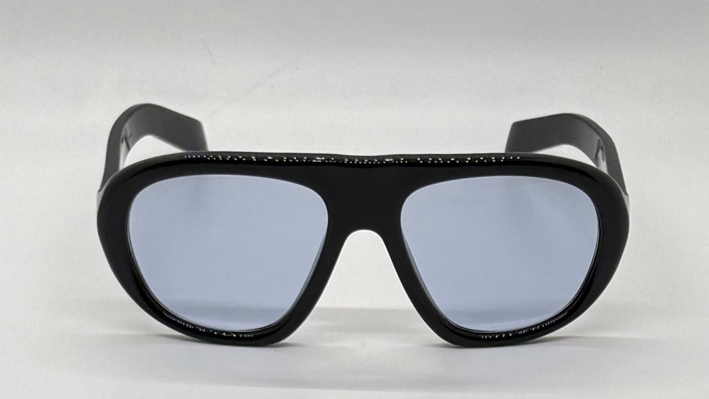 Prada SPR C05 Oversized Shield Sunglasses Black Unworn Full Kit Italy