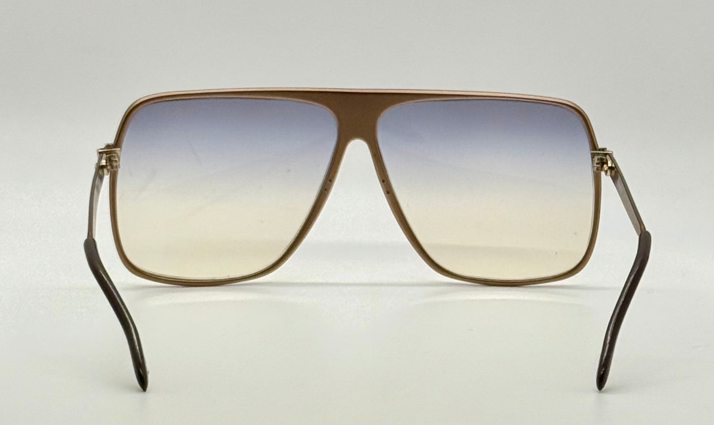 Omikron 103 Vintage Sunglasses-Bronze Aviator Frame w/New Gradient Tinted Custom Lenses