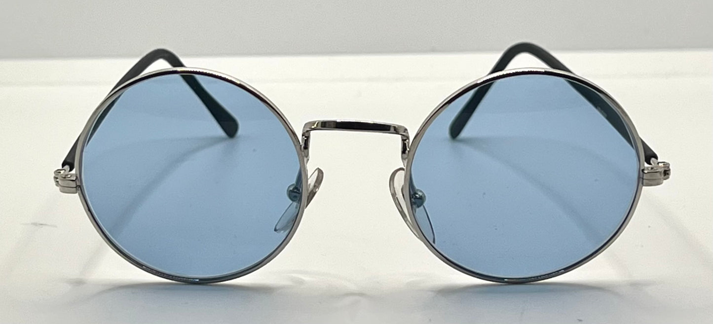 Armony- Olimpic 1 -Round Vintage Sunglasses w|New Sky Blue Custom Gradient Tinted Lenses