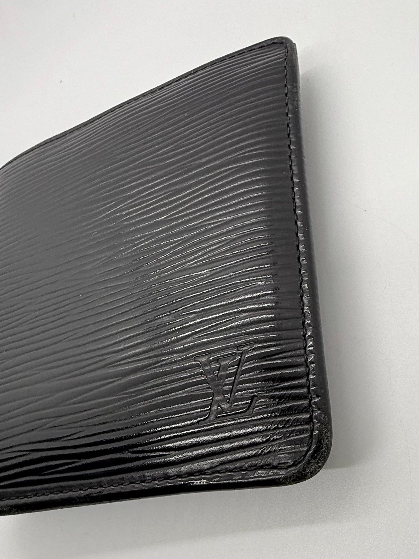 Louis Vuitton Epi Leather Bifold Wallet-Black Noir-LV Authentic