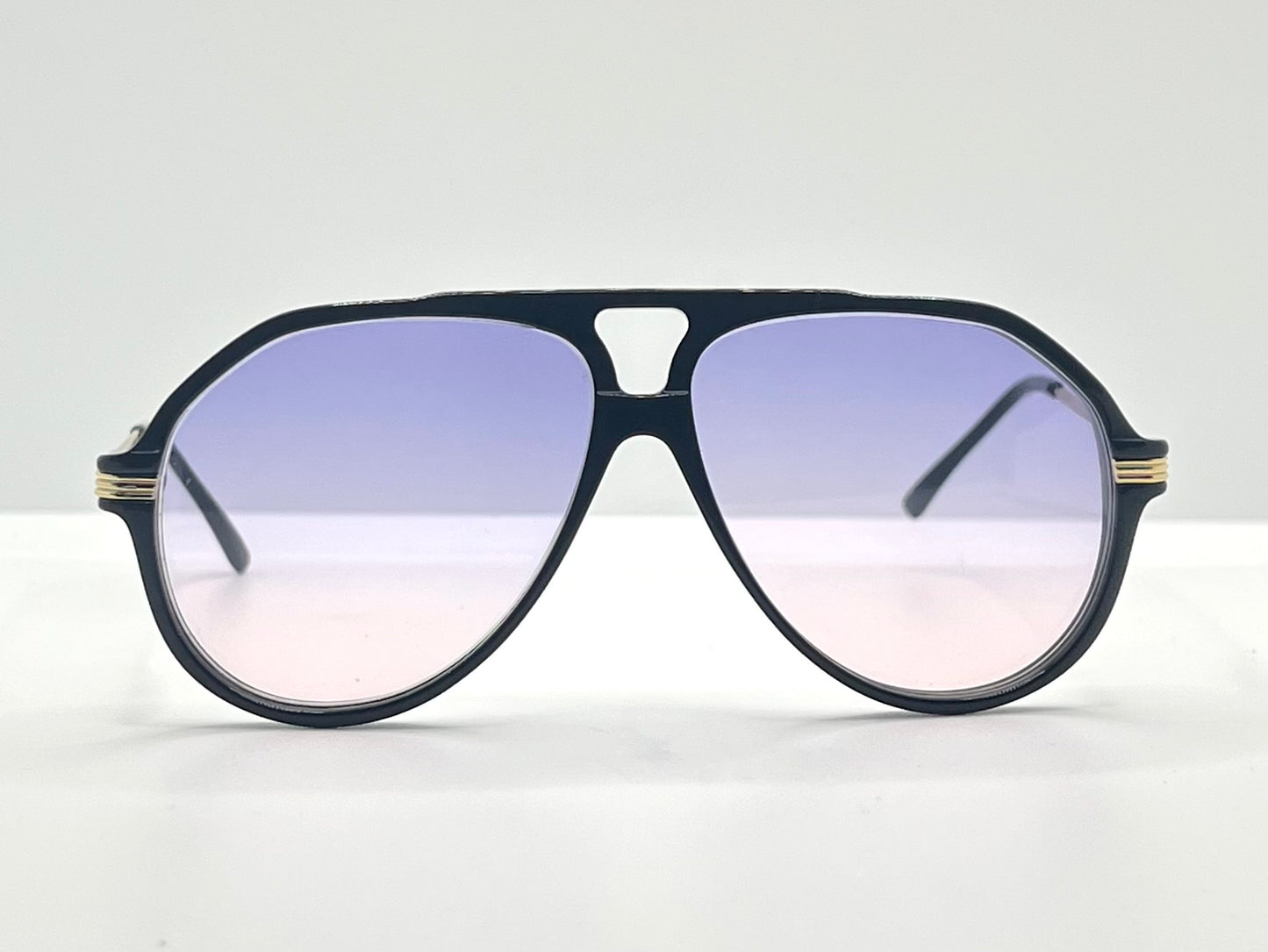 BLOOPTIC Vintage Sunglasses-Mod. Exclusive 57 w/ New, Custom Lavender/Pink Gradient Lenses-Deadstock