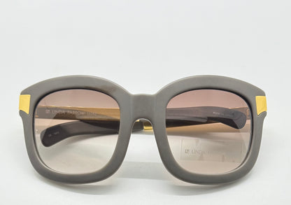 Linda Farrow Luxe Lfl|1|6 Grey Gold Oversized Sunglasses Japan Deadstock Kit