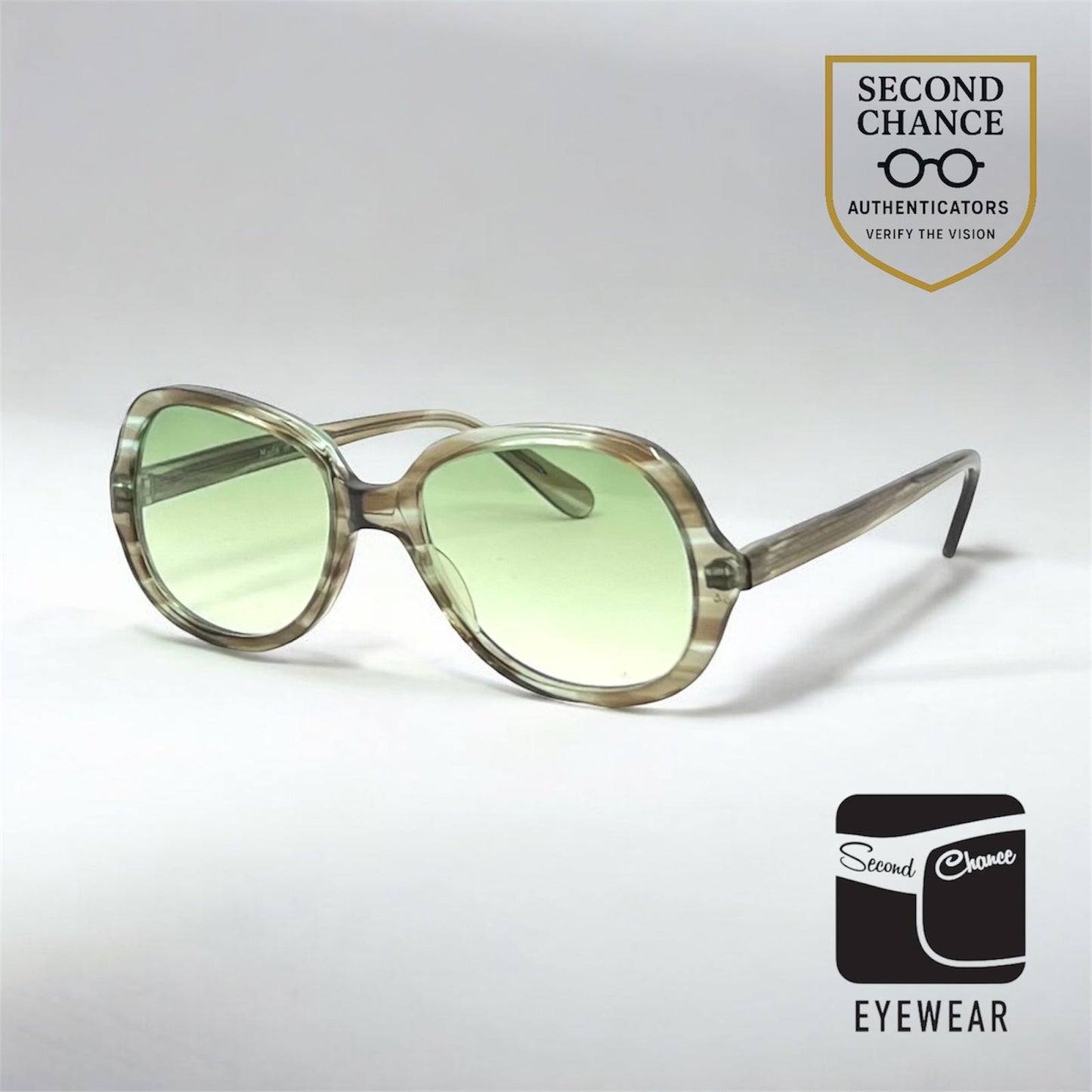 OWE 224-40 VINTAGE Sunglasses Made in Germany-Oversized Round Frame