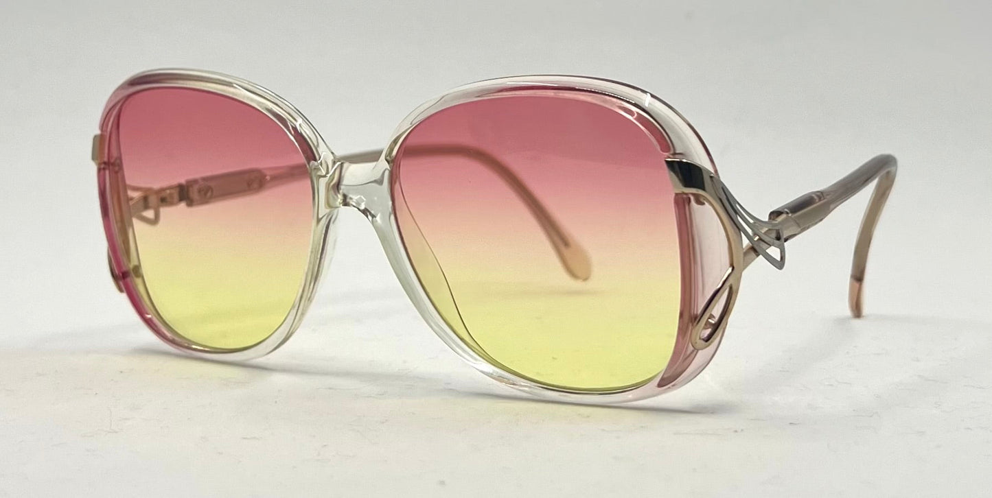 Luxottica Vintage Oversized Sunglasses-with New Rose/Lemon Custom Lenses
