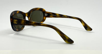 Chanel 5009 C.502/93 Tortoise Quilted Oval Y2K Vintage Sunglasses 51mm-Italy