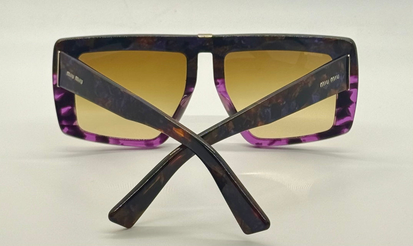 Miu Miu SMU 05O-Vintage Sunglasses-Marbled Purple Amber Frame-Italy-55mm