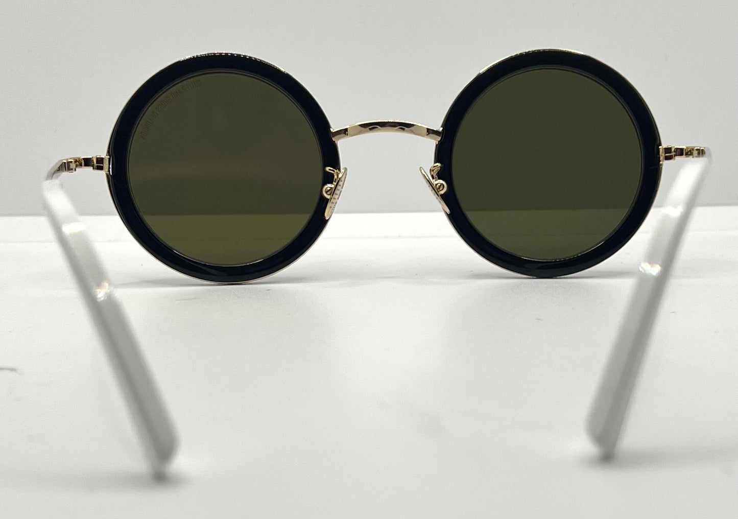 Cutler and Gross 1277 Round Sunglasses Gold|Black|White-New|Unworn-Full Kit-44mm