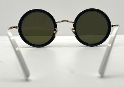Cutler and Gross 1277 Round Sunglasses Gold|Black|White-New|Unworn-Full Kit-44mm
