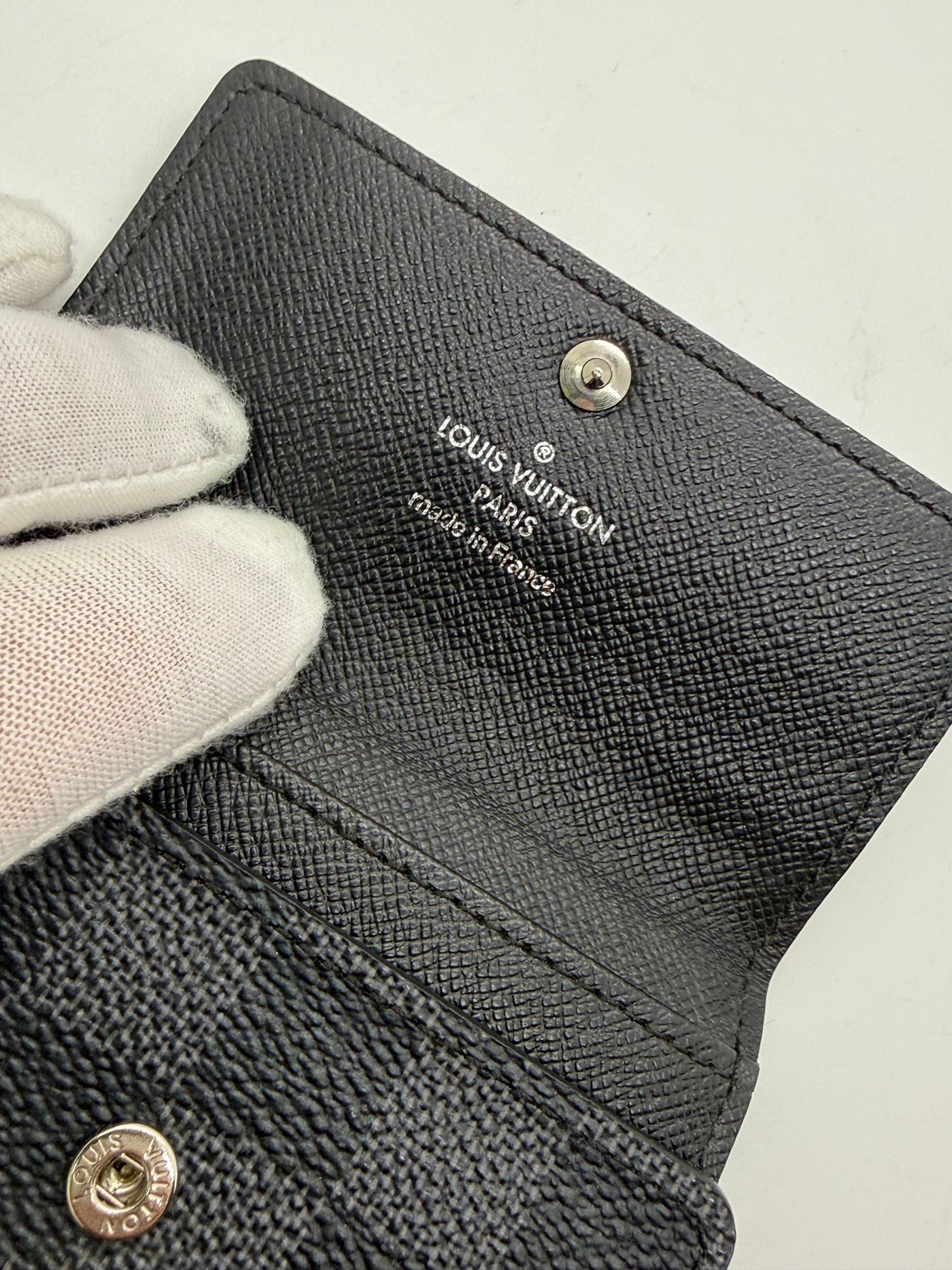 Louis Vuitton Damier Graphite 6 Ring Key Holder Wallet Made in France