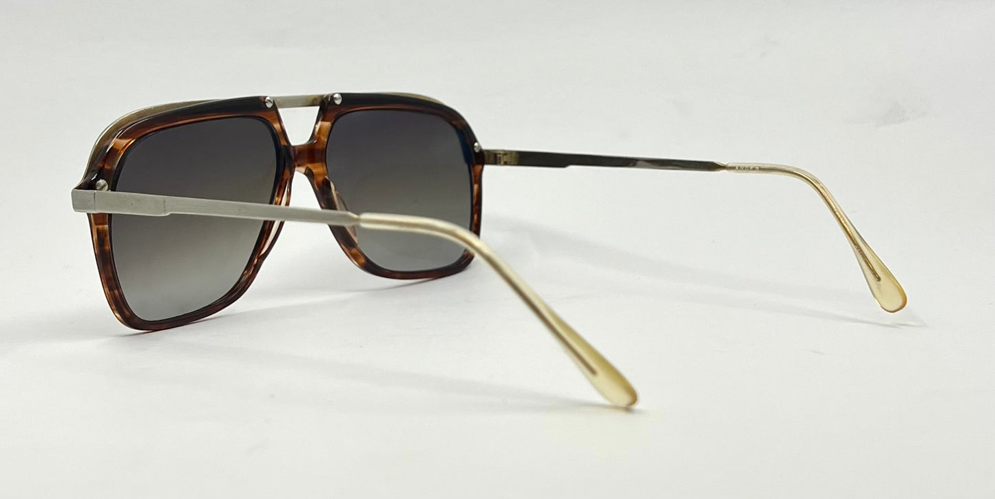 French Aviator Sunglasses-ANDES Amber-Vintage Deadstock-Collux France w/New Custom Lenses