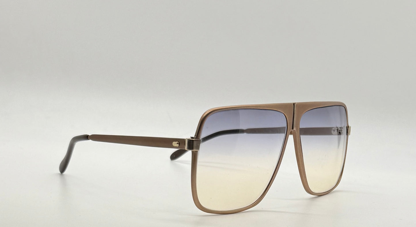 Omikron 103 Vintage Sunglasses-Bronze Aviator Frame w/New Gradient Tinted Custom Lenses