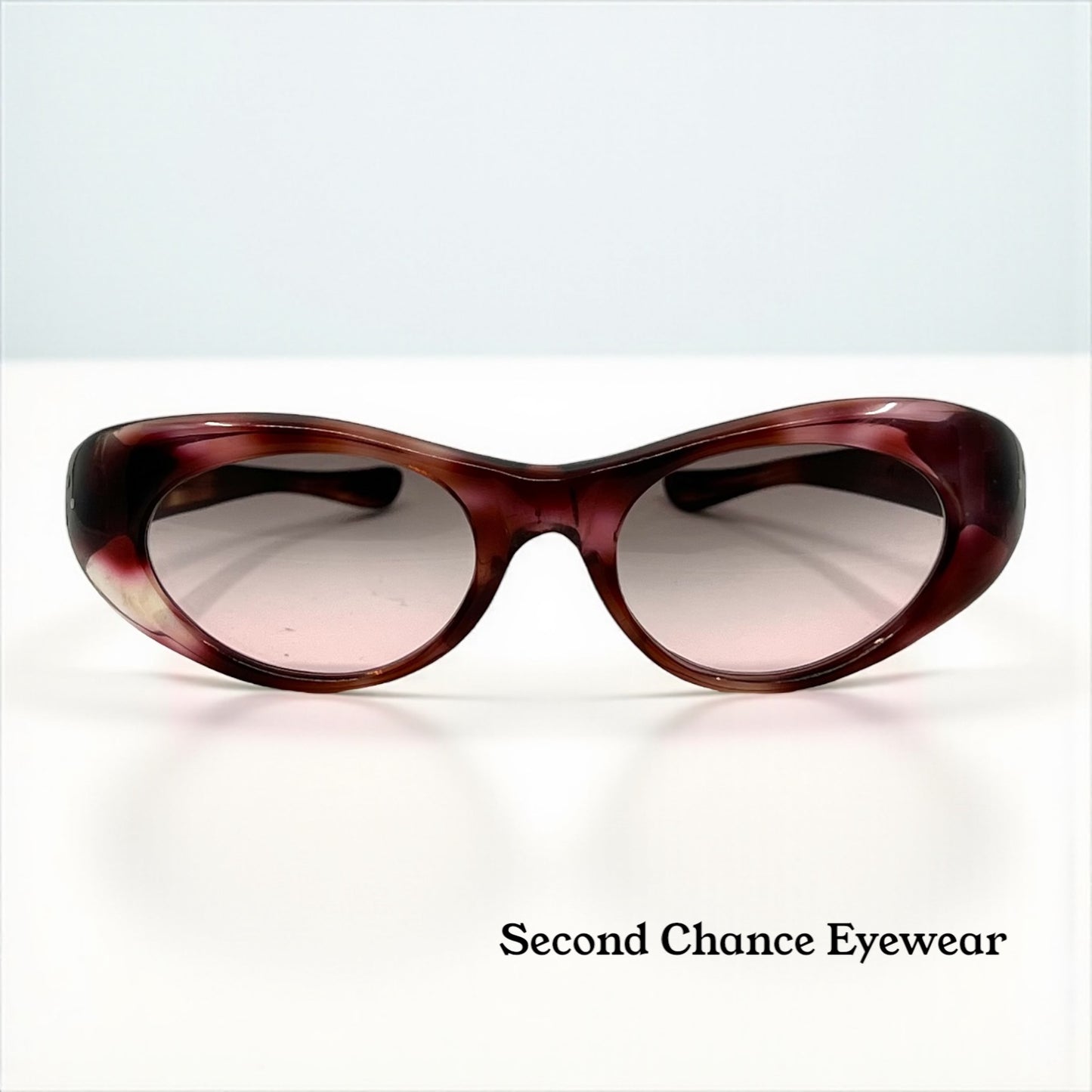 French Artisan A640 Vintage Sunglasses-Burgundy Acetate-New Gradient Custom Lenses