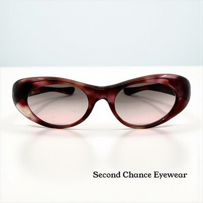 French Artisan A640 Vintage Sunglasses-Burgundy Acetate-New Gradient Custom Lenses