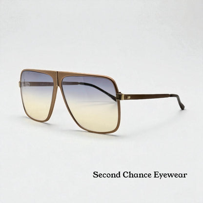 Omikron 103 Vintage Sunglasses-Bronze Aviator Frame w/New Gradient Tinted Custom Lenses