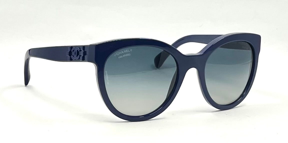 Chanel 5315 Blue Polarized Sunglasses Cat Eye Italy 54-20 Unworn