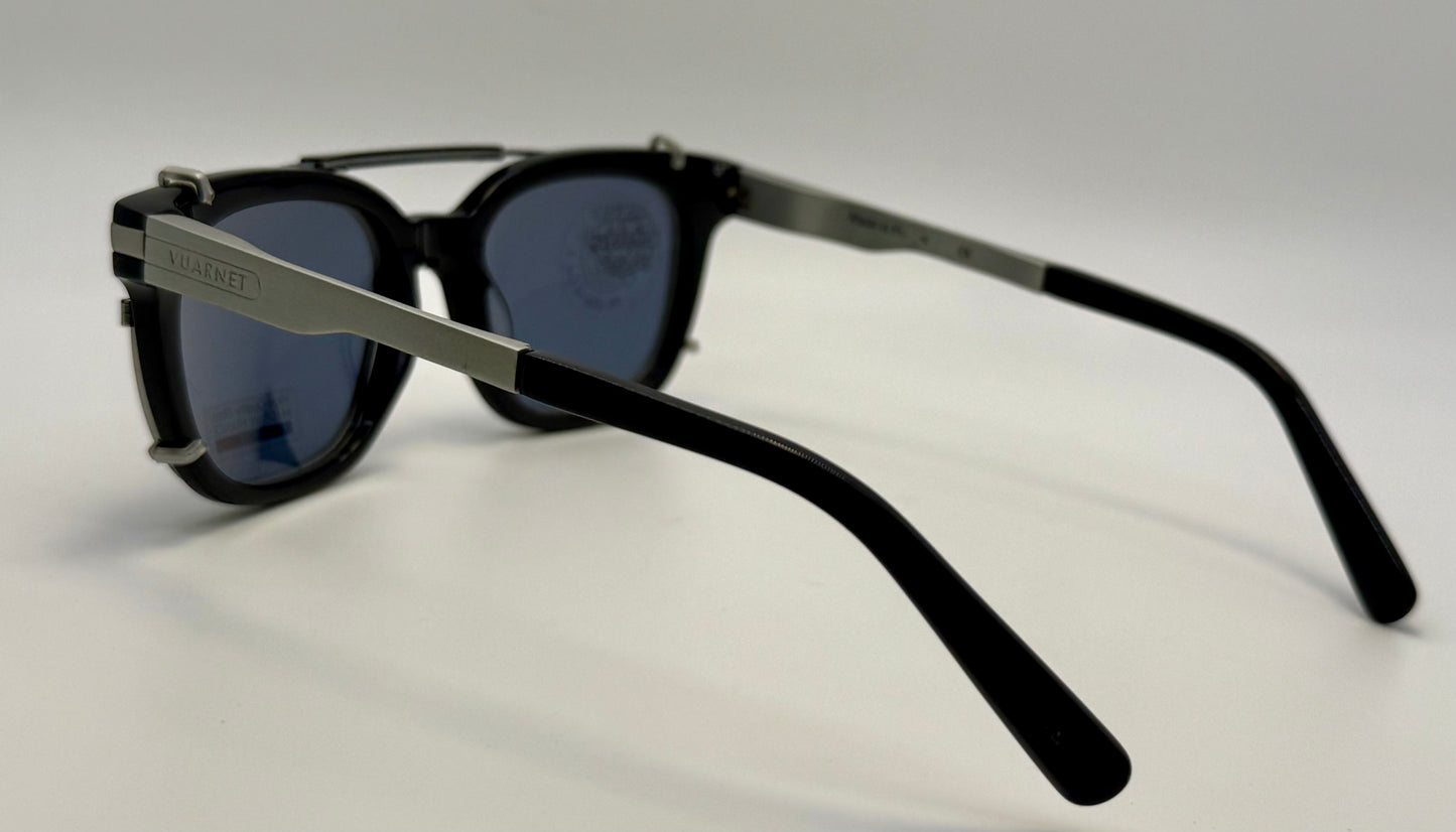Vuarnet Vl1407 0001 Polarized Clip-On Sunglasses With Mineral Glass Lenses