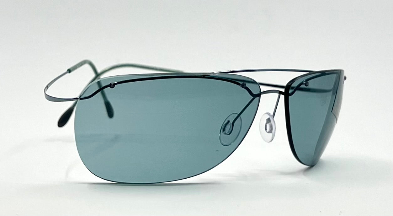 Silhouette M8577 V6043 Titanium Aviator-Teal Lenses –Y2K Vintage Deadstock