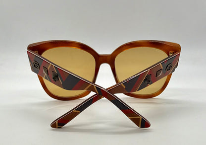 Gucci GG0059S 003 Amber Tortoise Geometric Sunglasses w/ Original Amber Lenses (Unworn)