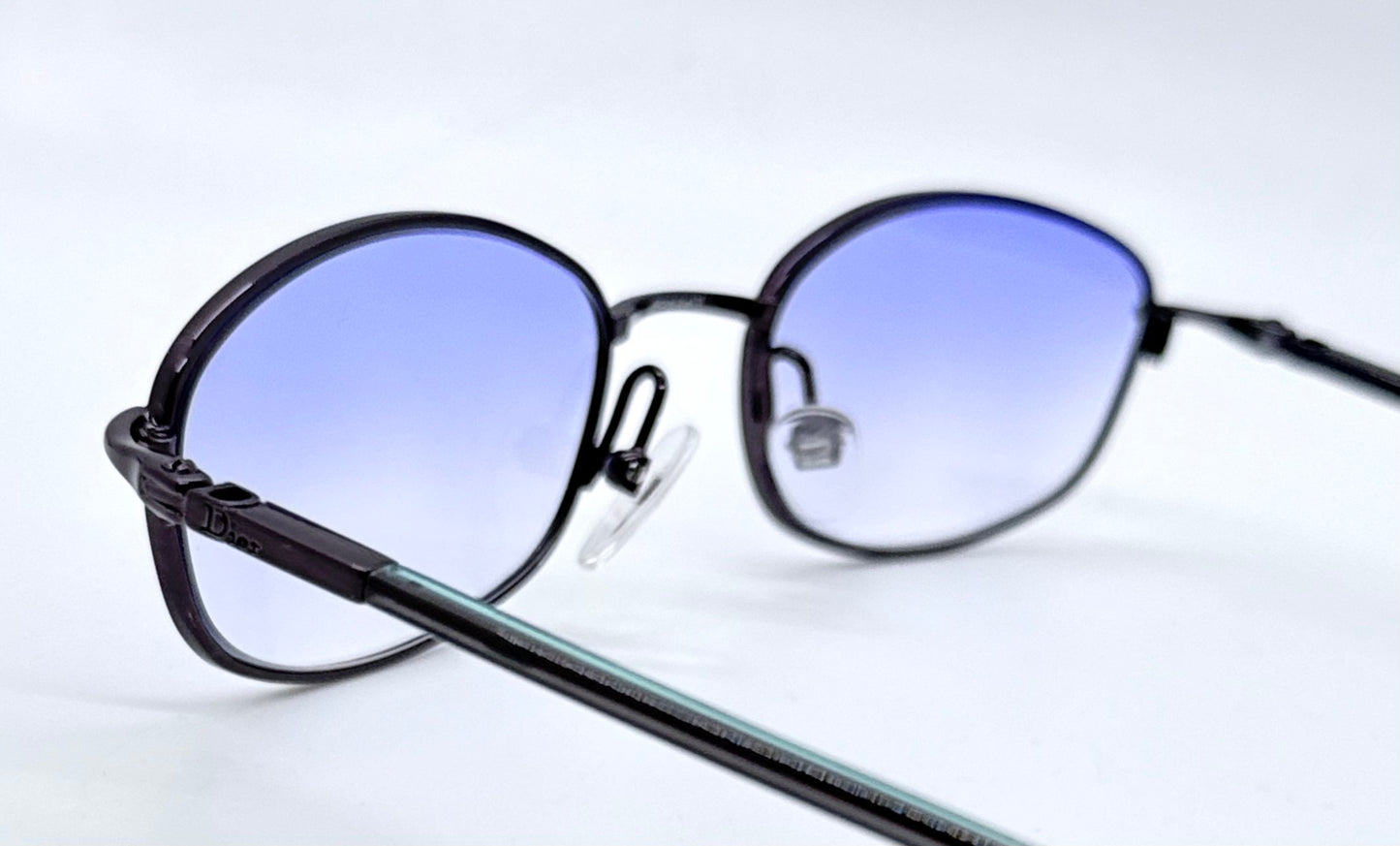 Christian Dior CD 3589 20S-Y2K Blue Oval Sunglasses w/New Blue Sky Gradient Custom Lenses