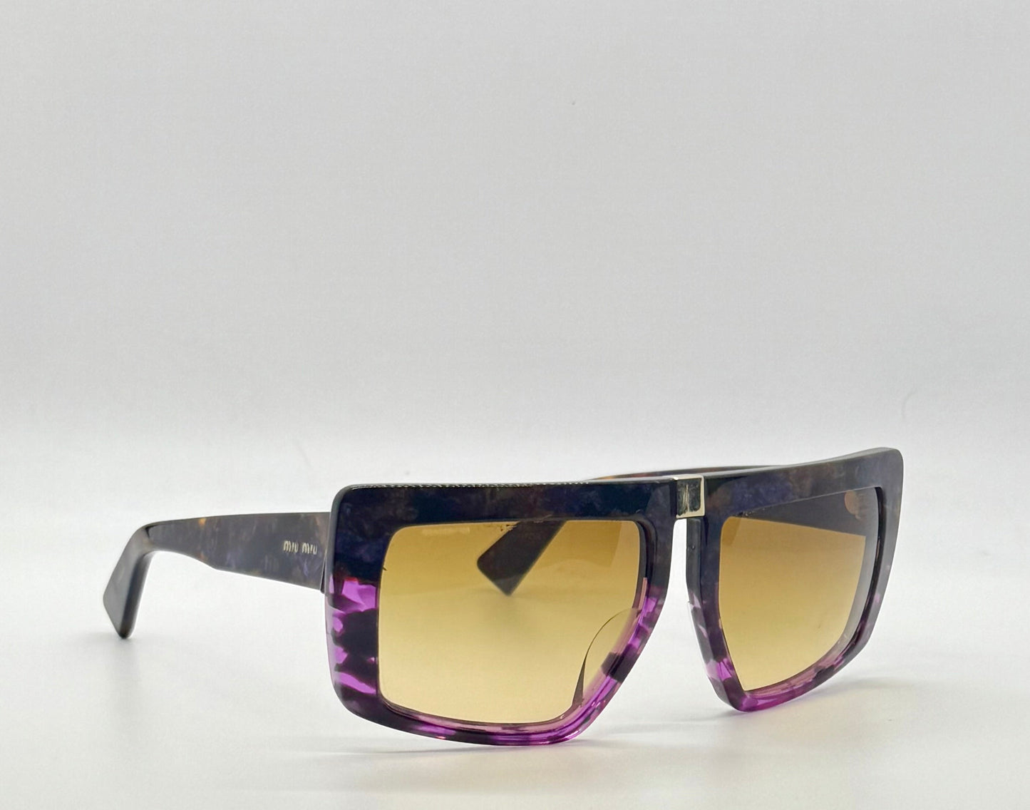 Miu Miu SMU 05O-Vintage Sunglasses-Marbled Purple Amber Frame-Italy-55mm