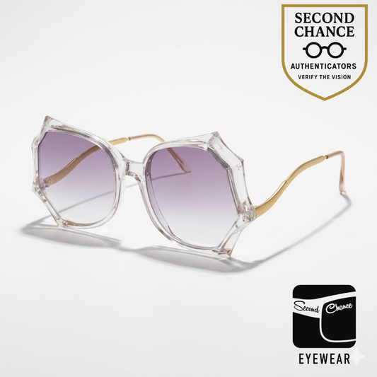 Cabaret Geometric Oversized Vintage Sunglasses Crystal Pink Gradient Hong Kong