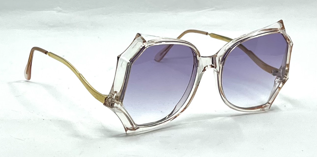 Cabaret Geometric Oversized Vintage Sunglasses Crystal Pink Gradient Hong Kong