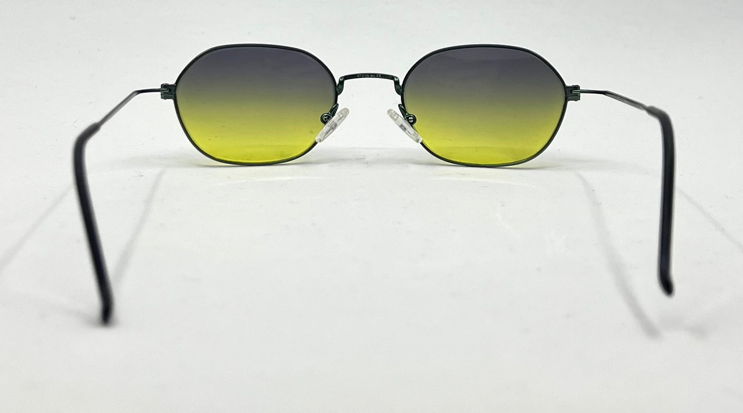 Safilo Team 7821 Vintage Green Metal Sunglasses-New Gradient Tinted Custom Lenses-Unworn-47mm