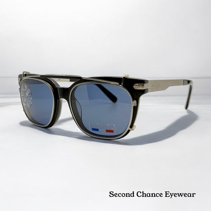 Vuarnet Vl1407 0001 Polarized Clip-On Sunglasses With Mineral Glass Lenses