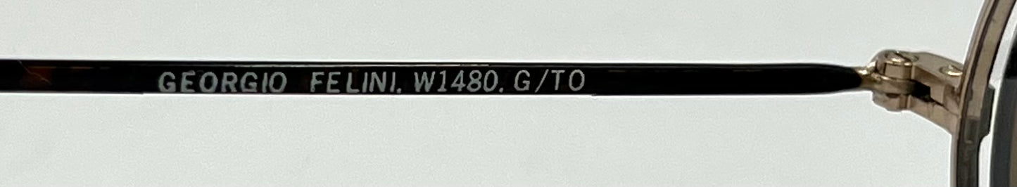 Giorgio Felini W1480 G|To Gold Oval Convertible Eyewear With Clip-On Vintage|Deadstock-Italy 49-20