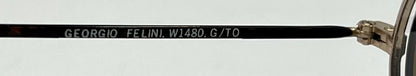 Giorgio Felini W1480 G|To Gold Oval Convertible Eyewear With Clip-On Vintage|Deadstock-Italy 49-20