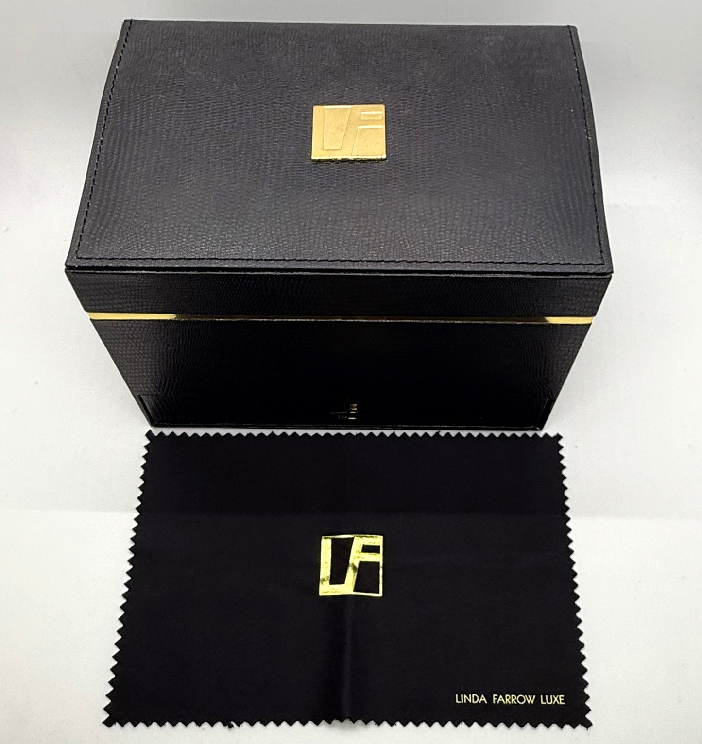 Linda Farrow Luxe Lfl|1|6 Grey Gold Oversized Sunglasses Japan Deadstock Kit