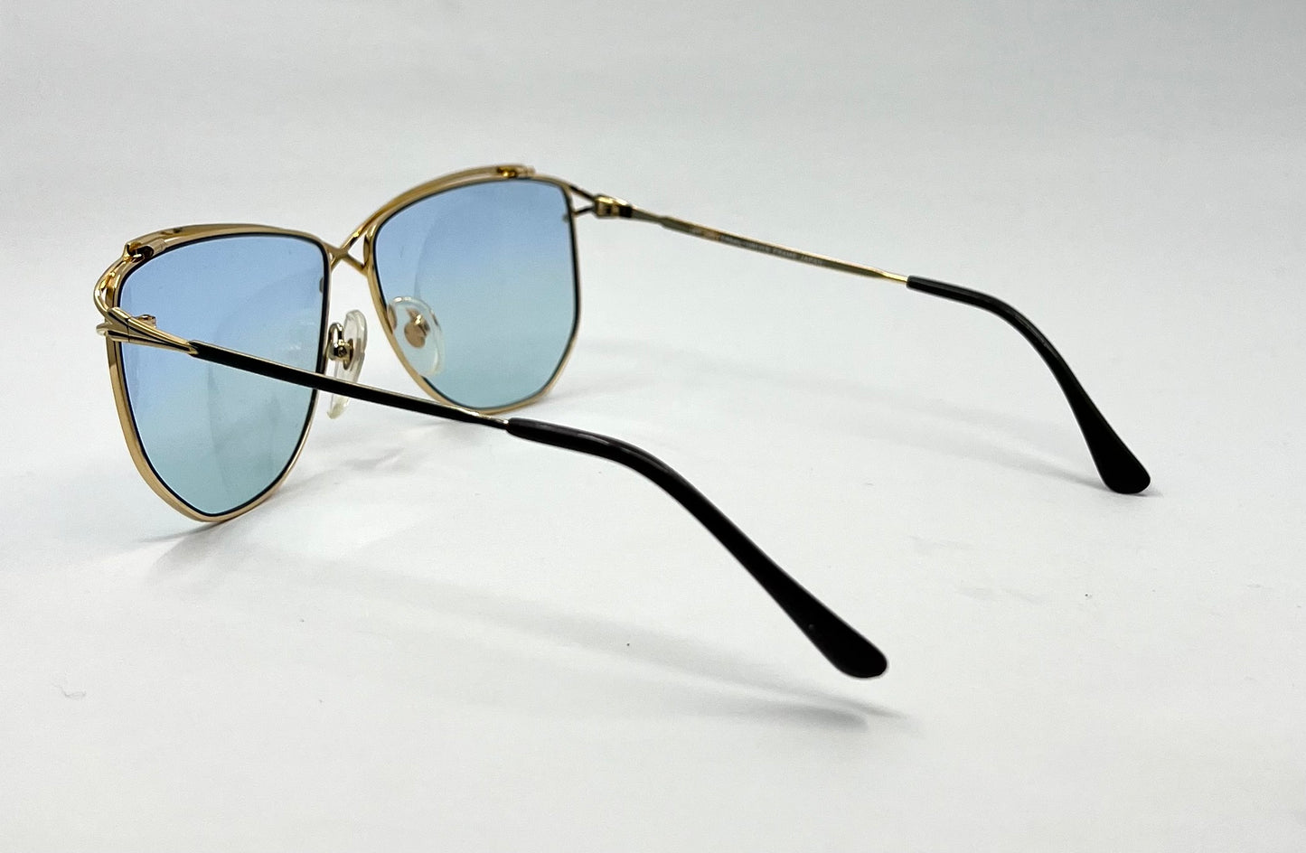 Halston 47 Vintage Sunglasses-Japan Gold w/New Solid Sky Blue Custom Lenses