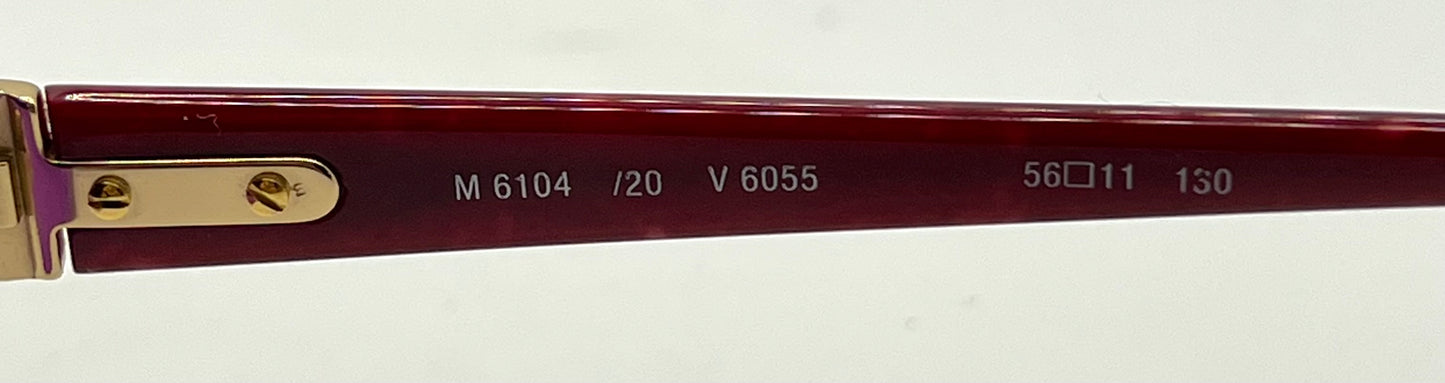 Silhouette M 6104 V 6055 Vintage Sunglasses W|New Solid Purple Custom Lenses-56Mm-Unworn|Nos-Austria