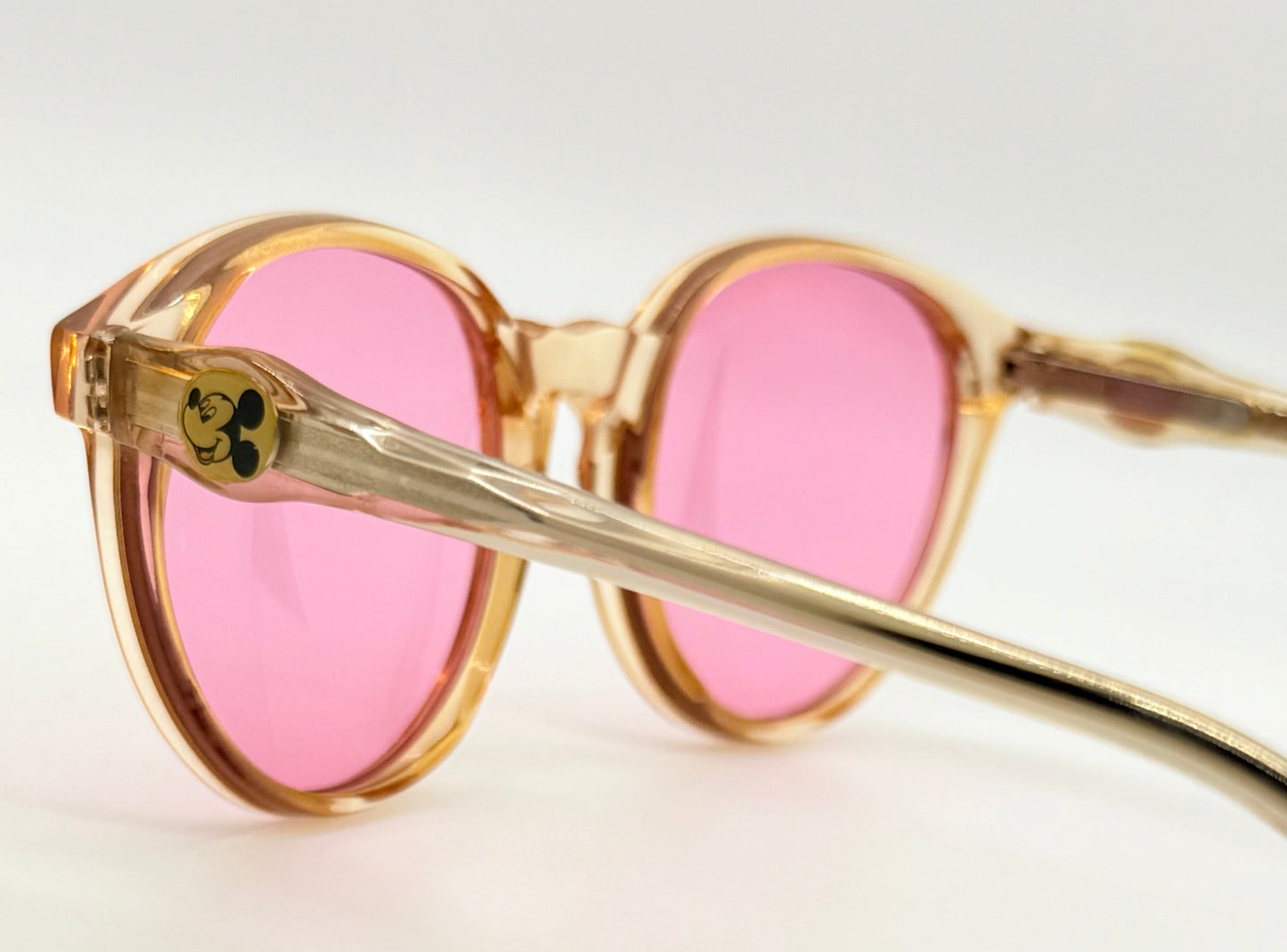 DISNEY- 80s MICKEY MOUSE SUNGLASSES-NEW SOLID PINK CUSTOM LENSES-UNWORN-FRANCE
