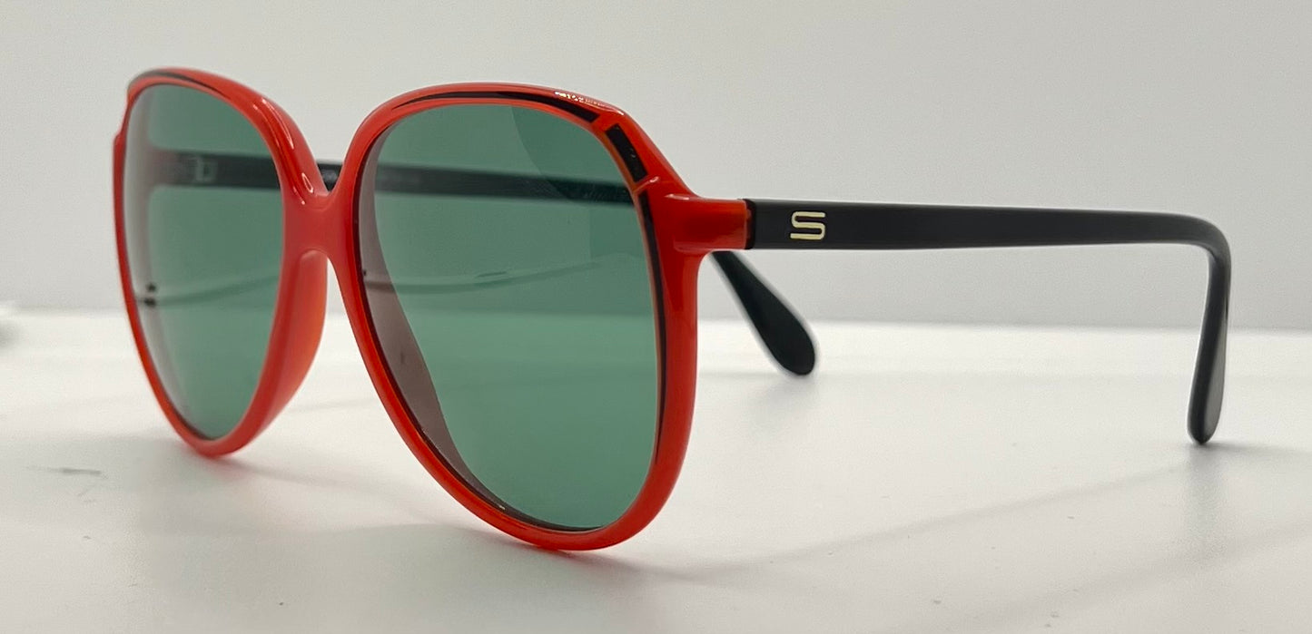 Silhouette Mod 1103 Vintage Sunglasses W|New Solid Green Custom Lenses-56Mm-Unworn
